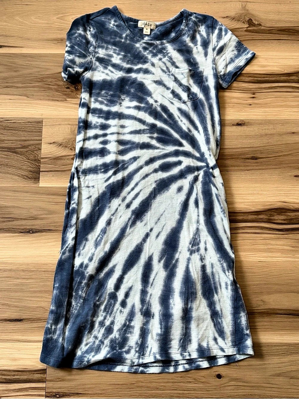 Style & Co Tie-Dye Mini Dress in Blue & White Size XS